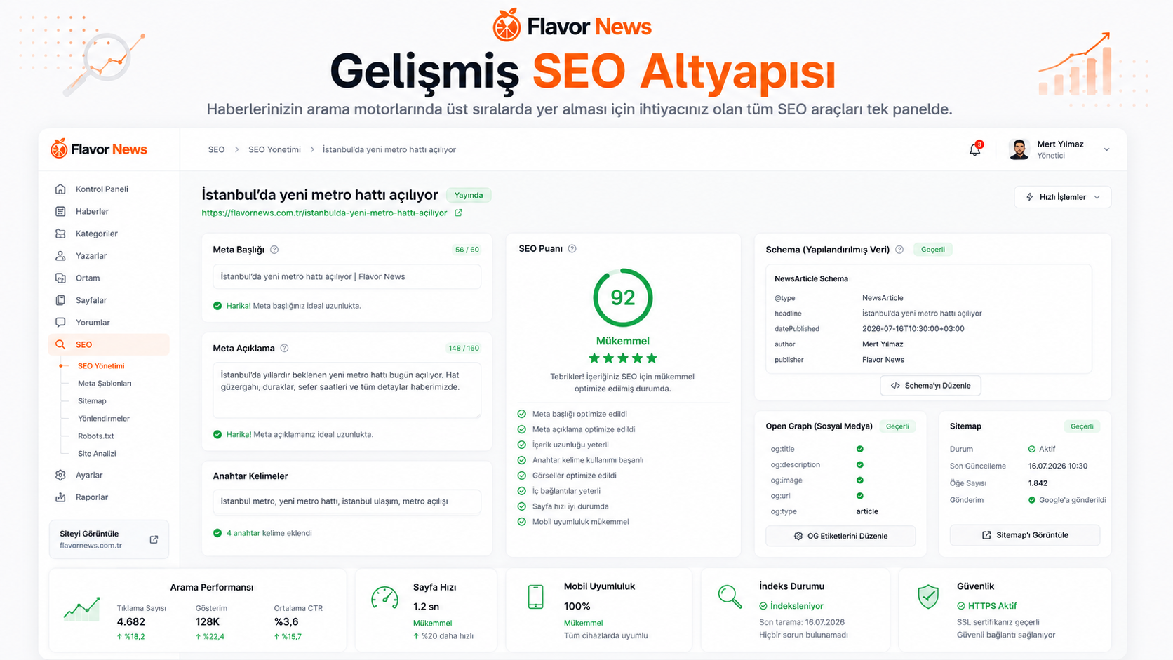 Gelişmiş SEO Altyapısı